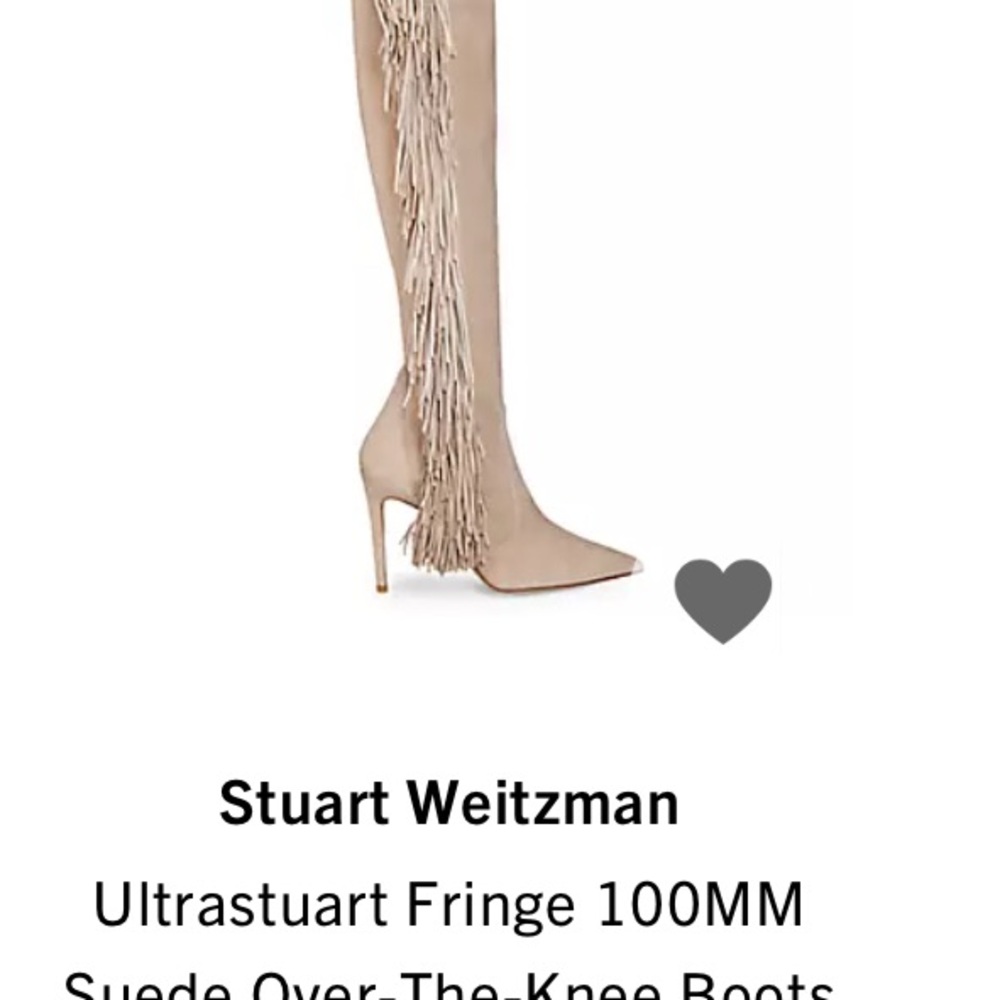 Stuart Weitzman Beige Ultrastuart Fringe 100mm Su… - image 1
